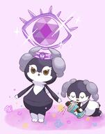 amount:pair body-type:semi-anthro species:indeedee style:girly style:pastel-colors terastallization // 1614x2048 // 233KB