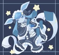 amount:solo atmosphere:stary body-type:feral dress hall-of-fame:bronze maid outfit series:eeveelutions series:pokemon species:glaceon style:thin-border // 1280x1196 // 171KB