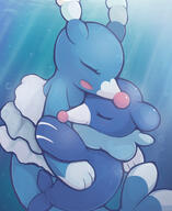 affection amount:pair atmosphere:sunlight atmosphere:undersea body-type:feral cuddling hall-of-fame:bronze hugging species:brionne species:popplio // 991x1215 // 164KB