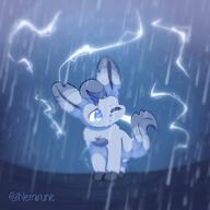 amount:solo atmosphere:rain atmosphere:stormy body-type:feral crying hall-of-fame:bronze series:eeveelutions series:pokemon species:leafeon // 1600x1600 // 168KB