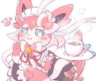 amount:solo body-type:feral coffee hall-of-fame:bronze maid mischevious outfit series:eeveelutions series:pokemon species:sylveon visual-teasing wearing-bow // 1300x1100 // 191KB