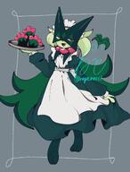 amount:solo body-type:anthro maid outfit smug species:meowscarada style:kemono visual-teasing // 1552x2048 // 196KB