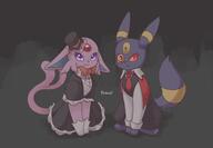 amount:pair atmosphere:halloween body-type:feral forehead-gem hall-of-fame:bronze hat maid monocle outfit series:eeveelutions series:pokemon species:espeon species:umbreon style:dim suit // 3000x2085 // 222KB