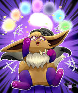 amount:solo atmosphere:powerful atmosphere:stage body-type:feral glasses hall-of-fame:bronze hall-of-fame:gold hall-of-fame:silver hat magic nerdy series:pokemon soloo species:eevee style:outline thigh-highs // 1500x1800 // 2.1MB