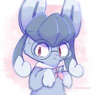 amount:solo body-type:semi-anthro glasses nerdy nervous series:eeveelutions series:pokemon species:glaceon style:pastel-colors tie visibly-shy // 2048x2048 // 305KB