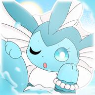amount:solo atmosphere:beach atmosphere:sunlight body-type:feral bracelet hall-of-fame:bronze series:eeveelutions series:pokemon species:vaporeon style:icon style:outline style:playful wink // 2048x2048 // 263KB