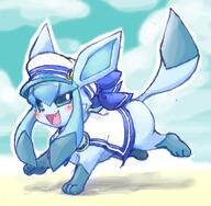 amount:solo atmosphere:beach body-type:feral sailor series:eeveelutions series:pokemon species:glaceon style:outline style:pastel-colors style:playful style:very-playful // 1200x1176 // 194KB