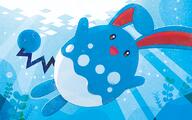 amount:solo atmosphere:sunlight atmosphere:undersea body-type:blob body-type:feral body-type:semi-anthro hall-of-fame:bronze hall-of-fame:silver series:tcg-pocket-art species:azumarill style:lineless // 616x384 // 355KB