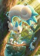 amount:multiple atmosphere:forest atmosphere:powerful atmosphere:sunlight body-type:feral electricity fluffified hall-of-fame:bronze hall-of-fame:silver series:tcg-pocket-art species:pachirisu style:painted // 734x1024 // 1.3MB