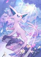 amount:solo atmosphere:fantasy atmosphere:flowers atmosphere:forest atmosphere:hills atmosphere:petals atmosphere:sunlight body-type:feral flower forehead-gem hall-of-fame:bronze hall-of-fame:gold hall-of-fame:silver series:eeveelutions series:pokemon series:tcg-pocket-art species:espeon style:colored-pencil style:girly style:sparkly // 717x1000 // 1.9MB