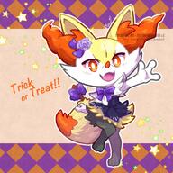 amount:solo body-type:anthro body-type:semi-anthro dress feminine flower outfit species:braixen style:abstract-background style:checkered style:contrasting-colors style:girly style:kawaii style:kemono style:outline wearing-bow wearing-flower // 900x900 // 266KB