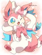 amount:solo body-type:feral body-type:semi-anthro series:eeveelutions series:pokemon species:sylveon style:abstract-background // 678x891 // 513KB