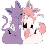 amount:pair body-type:anthro forehead-gem freckles lesbian series:eeveelutions series:pokemon species:espeon species:sylveon // 1200x1136 // 120KB