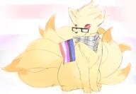 amount:solo body-type:feral fluffified glasses nerdy pride scarf species:ninetales // 1167x810 // 667KB