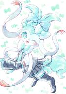 amount:solo body-type:feral idol outfit series:eeveelutions series:pokemon skirt species:sylveon style:one-color style:watercolor thigh-highs wearing-bow // 1402x2000 // 364KB