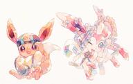 amount:pair body-type:feral outfit series:eeveelutions series:pokemon species:eevee species:sylveon style:watercolor // 850x534 // 76KB