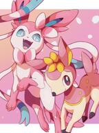amount:pair body-type:feral series:eeveelutions series:pokemon species:deerling species:sylveon style:abstract-background style:girly style:one-color style:pink // 850x1133 // 118KB
