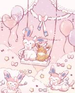 amount:multiple atmosphere:regal balloons body-type:feral series:eeveelutions series:pokemon species:eevee species:sylveon style:girly style:pastel-colors style:sparkly // 1638x2048 // 363KB