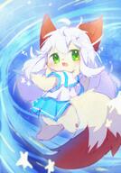amount:solo atmosphere:ocean big-tail body-type:anthro body-type:feral body-type:semi-anthro fluffified hall-of-fame:bronze hall-of-fame:silver skirt species:cat species:fox style:kawaii style:kemono style:very-kawaii // 1431x2048 // 587KB