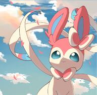 amount:solo atmosphere:clouds body-type:feral series:eeveelutions series:pokemon species:sylveon // 1297x1261 // 239KB