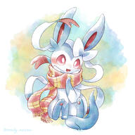 amount:solo body-type:feral scarf series:eeveelutions series:pokemon species:shiny-pokemon species:sylveon style:girly style:pastel-colors style:watercolor // 2000x2000 // 3.3MB