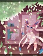amount:solo atmosphere:home atmosphere:sunlight body-type:feral body-type:semi-anthro flower series:eeveelutions series:pokemon species:sylveon // 724x939 // 113KB