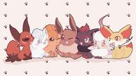 amount:multiple body-type:feral series:pokemon species:alolan-vulpix species:eevee species:fennekin species:hisuian-zorua species:nickit species:vulpix species:zorua style:abstract-background style:brown style:very-playful // 1920x1080 // 149KB