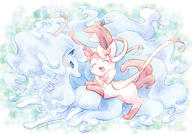 affection amount:pair body-type:feral cuddling hall-of-fame:bronze series:eeveelutions series:pokemon species:alolan-ninetales species:sylveon style:girly style:pastel-colors // 2000x1400 // 3.5MB