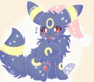 amount:solo body-type:feral christmas-clothing christmas-lights fluffified hall-of-fame:bronze series:eeveelutions series:pokemon species:umbreon style:pastel-colors // 1999x1743 // 5.2MB