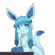 amount:solo animated body-type:feral body-type:semi-anthro cheese ice-cream series:eeveelutions series:pokemon species:glaceon style:kawaii style:very-kawaii sundae wearing-bow // 498x498 // 543KB