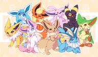 amount:multiple body-type:feral fluffified grouping:all-eeveelutions style:abstract-background style:furry style:outline // 3644x2144 // 3.8MB
