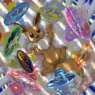 all-eeveelutions-represented amount:solo atmosphere:bedroom atmosphere:sunlight baby-carousel body-type:feral crib fluffified hall-of-fame:bronze hall-of-fame:gold hall-of-fame:silver series:pokemon species:eevee style:dim style:playful style:very-playful // 2048x2048 // 703KB