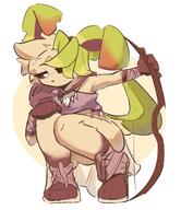 amount:solo body-type:anthro bow hall-of-fame:bronze necklace outfiit outfit scarf series:eeveelutions series:pokemon species:leafeon style:abstract-background style:kemono tooth-necklace // 1724x2000 // 1.9MB