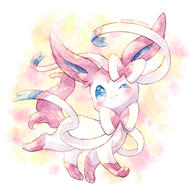 amount:solo body-type:feral series:eeveelutions series:pokemon species:sylveon style:watercolor // 2000x2000 // 3.3MB