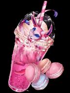 amount:solo body-type:feral drink food macarons series:eeveelutions series:pokemon species:sylveon sweets // 1500x2000 // 3.9MB