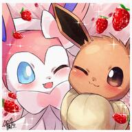 affection amount:pair atmosphere:bedroom body-type:feral cheek-rub pressing-same-body-part-against-each-other series:eeveelutions series:pokemon species:eevee species:sylveon style:girly style:noisy style:sparkly // 1000x1000 // 1.7MB