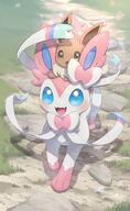 amount:pair atmosphere:field atmosphere:sunlight body-type:feral series:eeveelutions series:pokemon species:eevee species:sylveon // 2006x3276 // 498KB