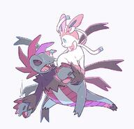 amount:pair body-type:feral series:eeveelutions series:pokemon species:hydriegon species:sylveon style:kawaii // 988x950 // 106KB