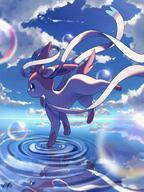 amount:solo atmosphere:beach atmosphere:bubbles atmosphere:clouds atmosphere:fantasy body-type:feral series:eeveelutions series:pokemon species:sylveon // 1536x2048 // 2.7MB