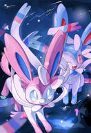 amount:pair atmosphere:night body-type:feral series:eeveelutions series:pokemon species:shiny-pokemon species:sylveon style:kawaii style:painted // 2000x2900 // 4.9MB